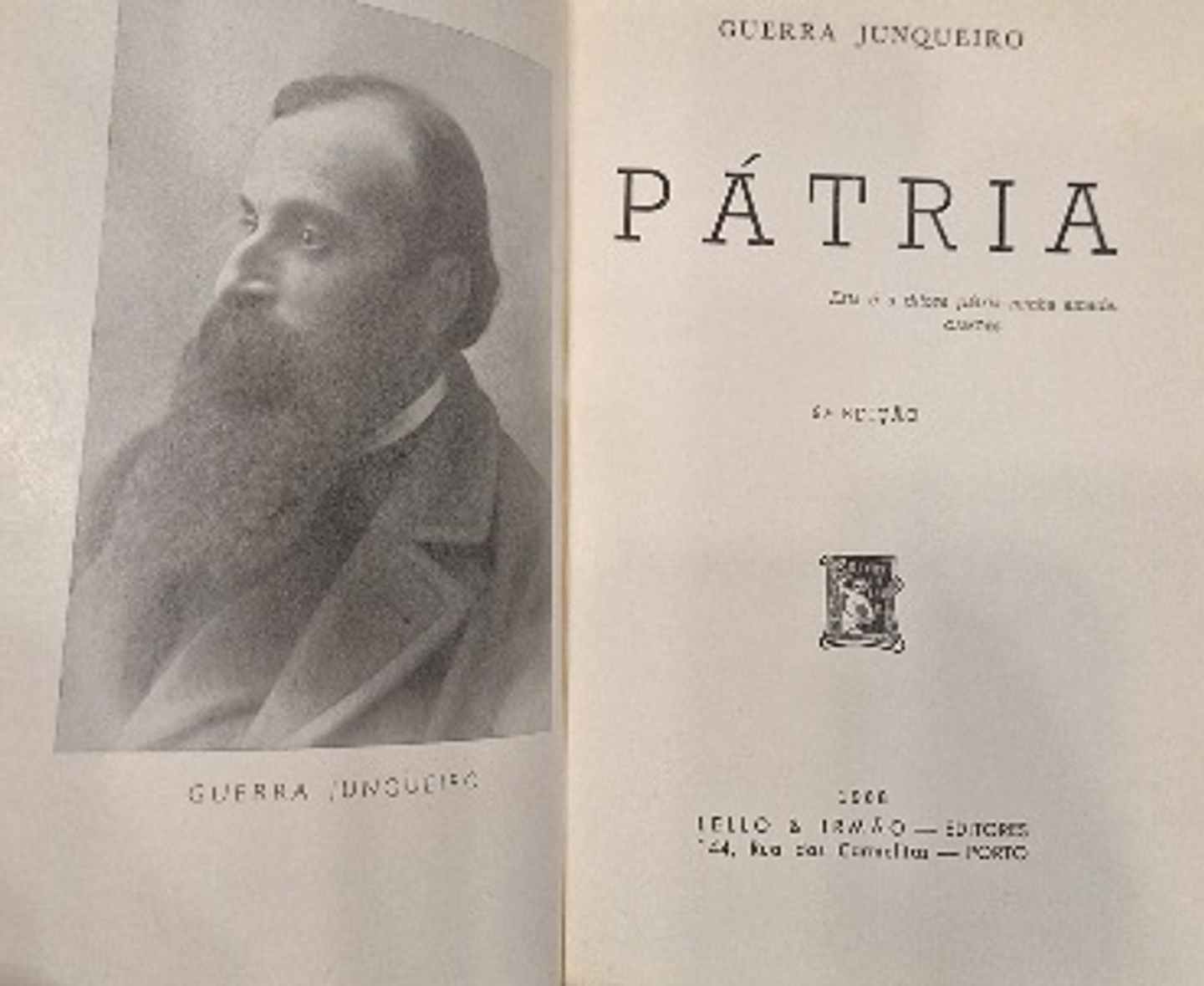 Livro, Pátria por Guerra Junqueiro, Lello, 1968 4