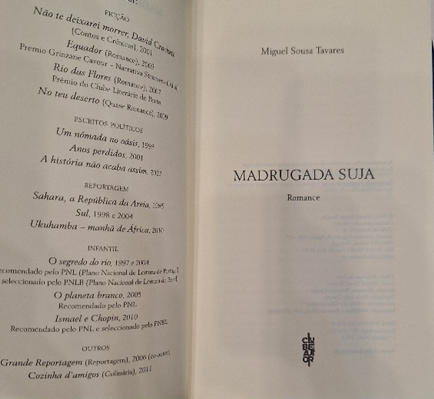 Livro,  Madrugada Suja 2