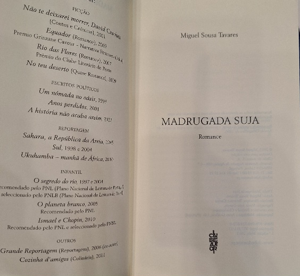 Livro,  Madrugada Suja 2