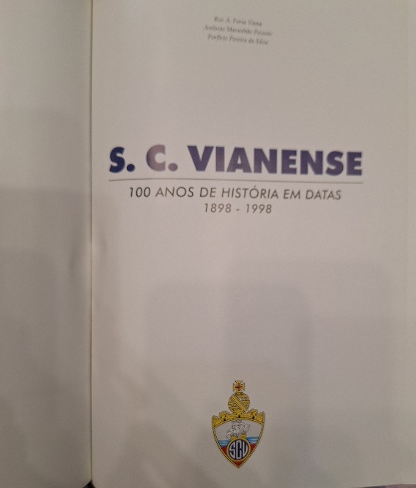 Livro,  S. C. Vianense,  100 anos  3