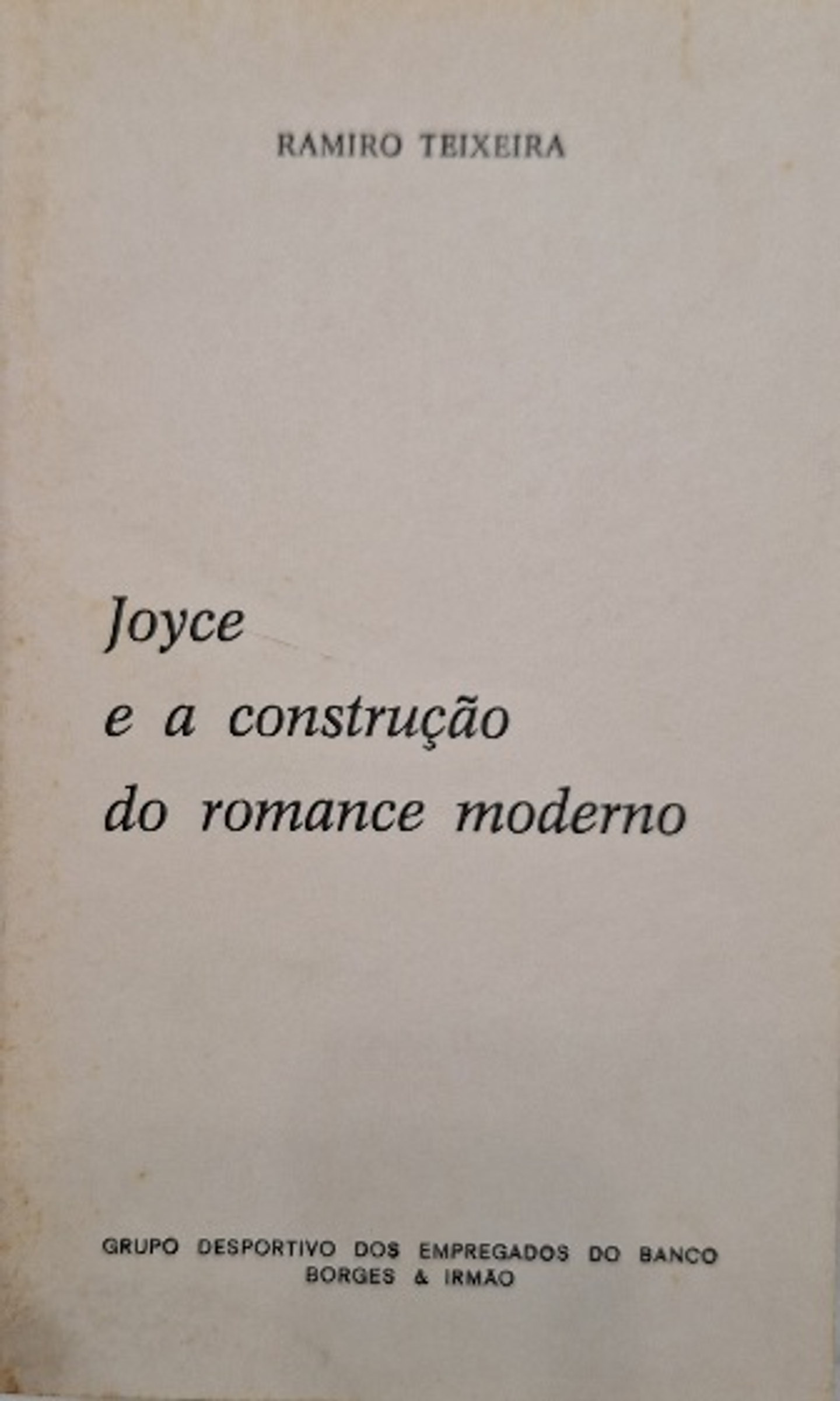 Livro,  Joyce e a construção do romance moderno 1