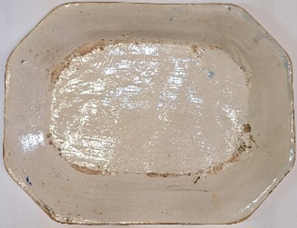 Antiga travessa em faiança policromada  3