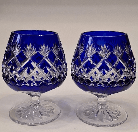 Par de taças em cristal overlay 