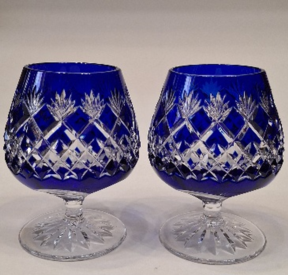 Par de taças em cristal overlay  1