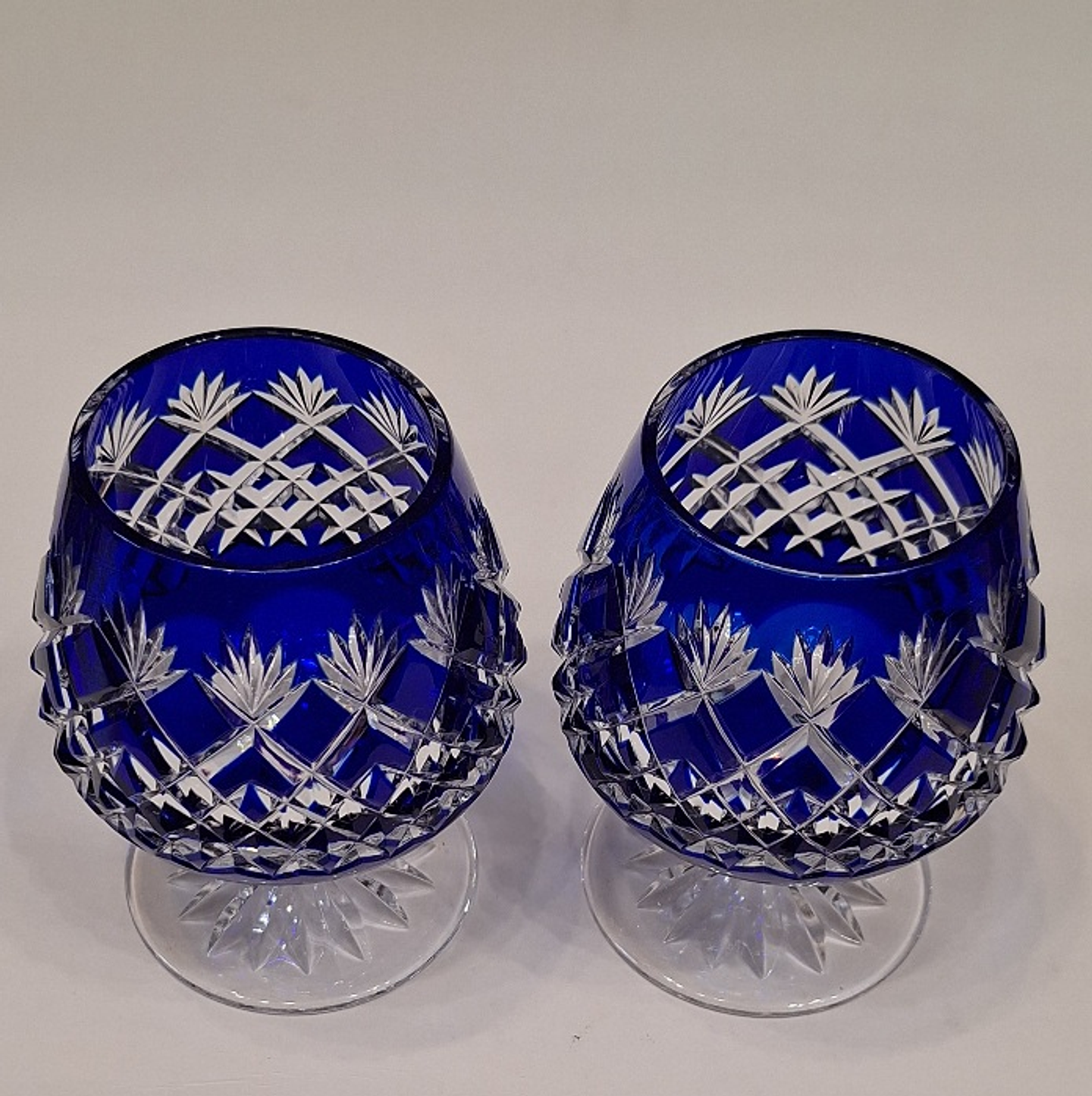 Par de taças em cristal overlay  2