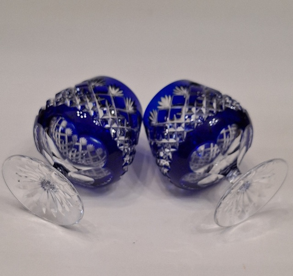 Par de taças em cristal overlay  3