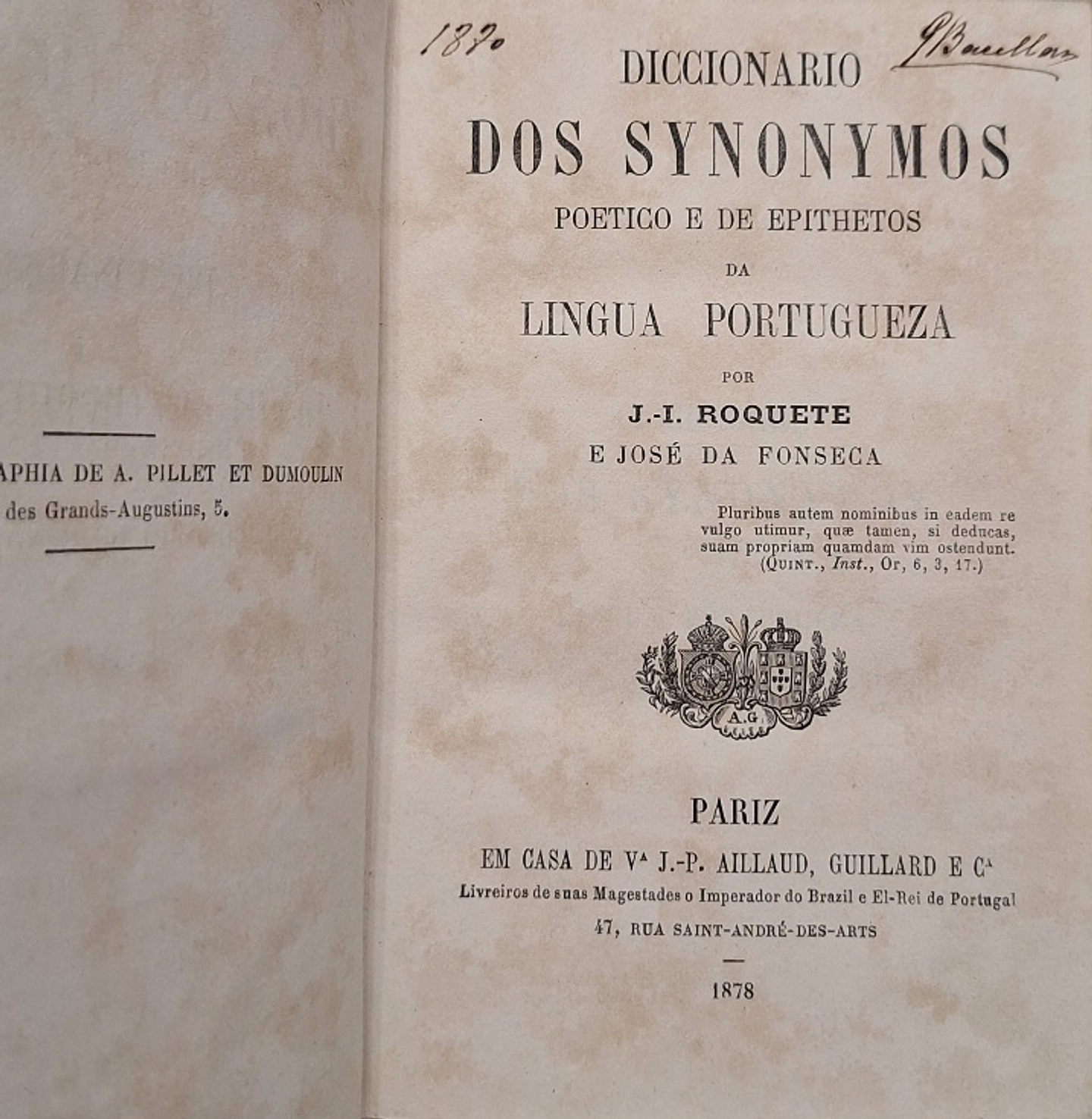 Livro,  Diccionário dos Synonymos poetico e de Epithetos 2