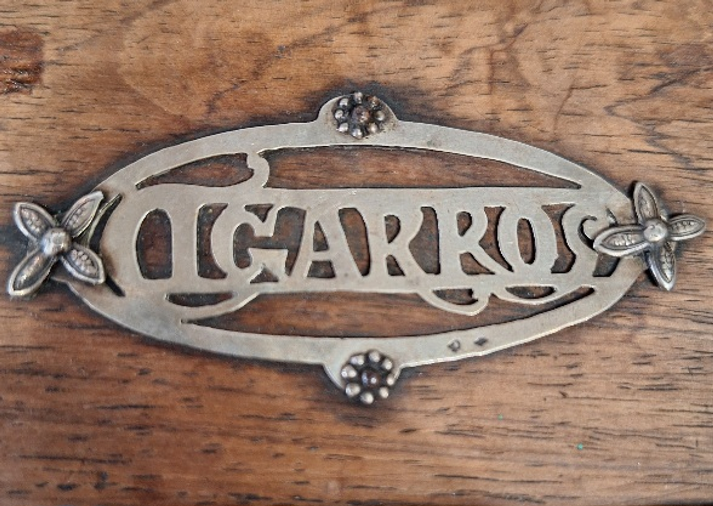 Caixa Cigarreira, madeira com prata de lei  4