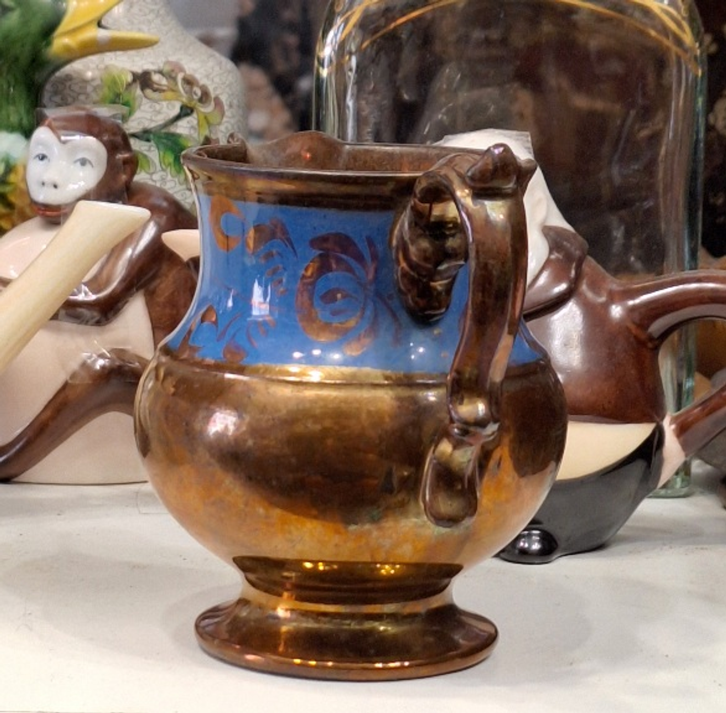 leiteira em cerâmica cooper luster 3