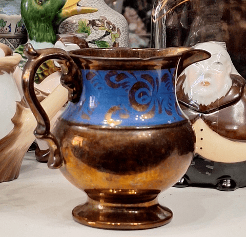 leiteira em cerâmica cooper luster