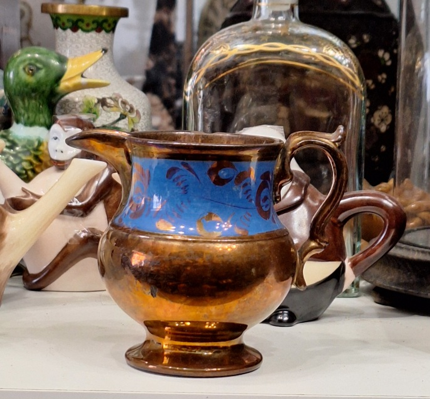 leiteira em cerâmica cooper luster 2