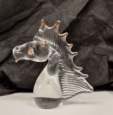 Cabeça de cavalo em cristal 