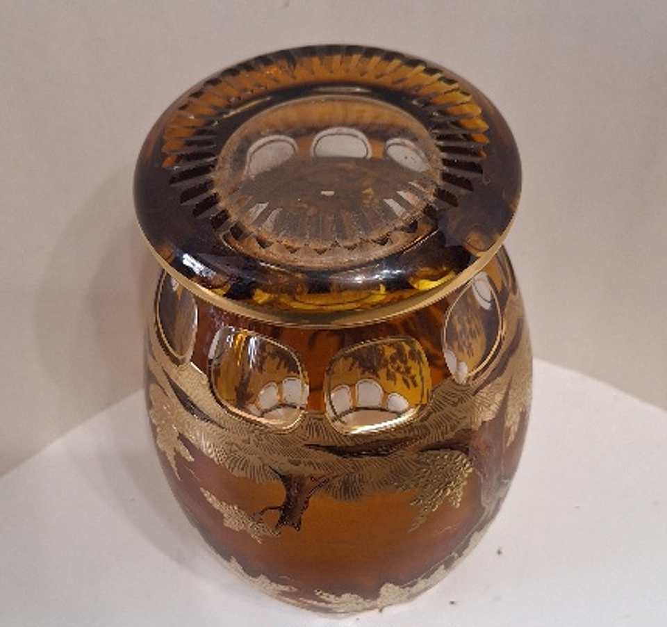 Vaso de vidro artístico boémio  3