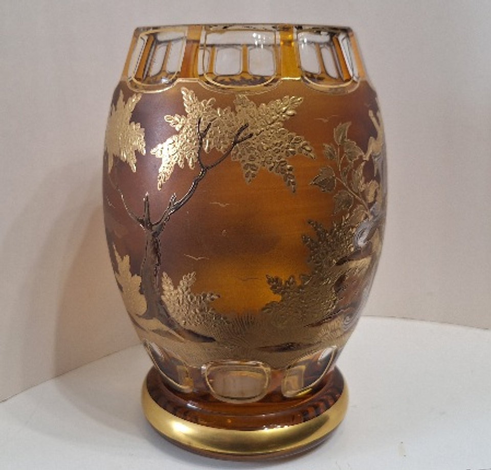 Vaso de vidro artístico boémio  4