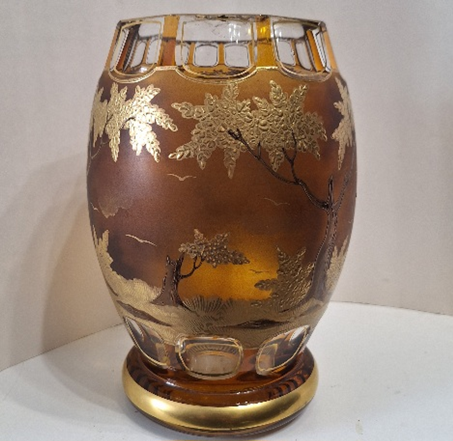 Vaso de vidro artístico boémio  6