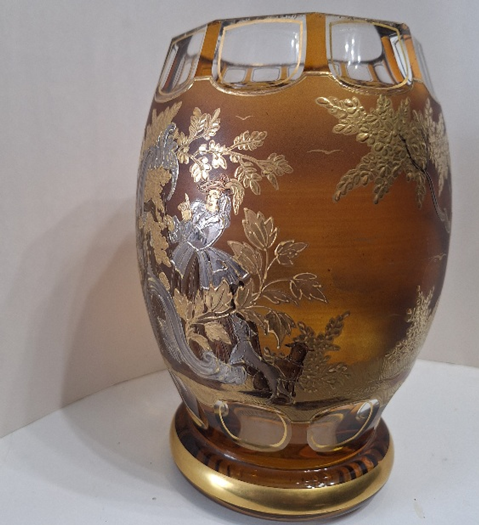 Vaso de vidro artístico boémio  7