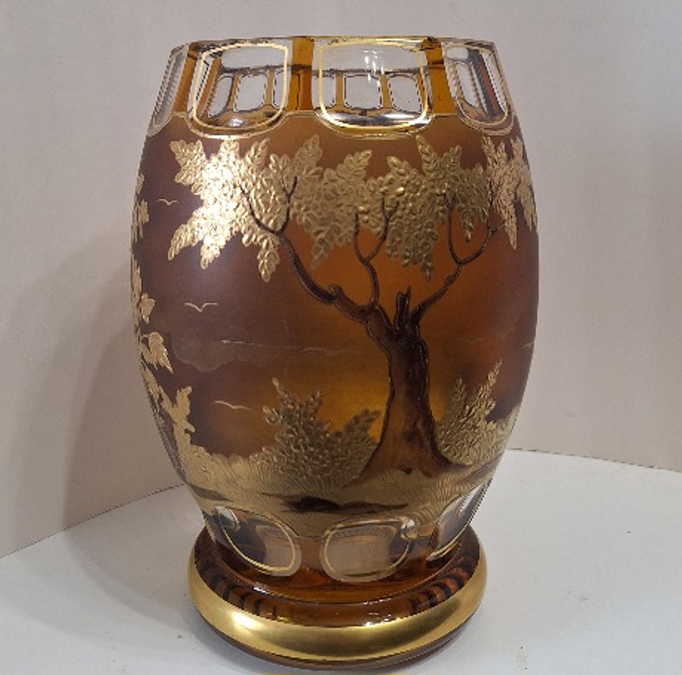 Vaso de vidro artístico boémio  8