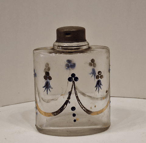 frasco de vidro pintado à mão 