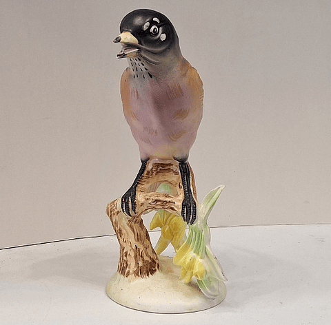 Pássaro Robin em cerâmica 