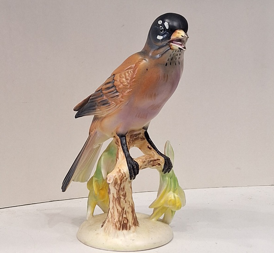 Pássaro Robin em cerâmica  7