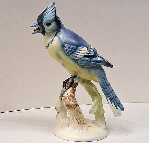 Pássaro Blue Jay em cerâmica 