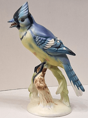 Pássaro Blue Jay em cerâmica 