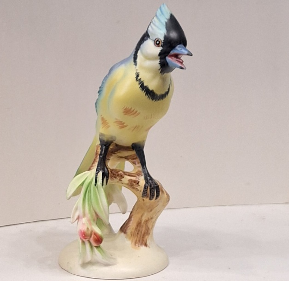 Pássaro Blue Jay em cerâmica  2