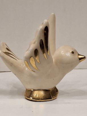 Paliteiro pombo em faiança 