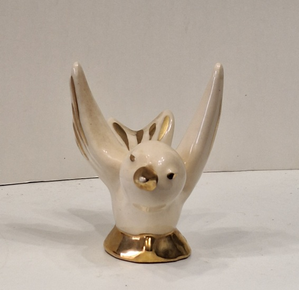 Paliteiro pombo em faiança  3