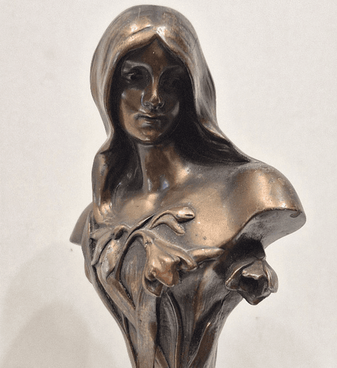 Escultura art nouveau em bronze 
