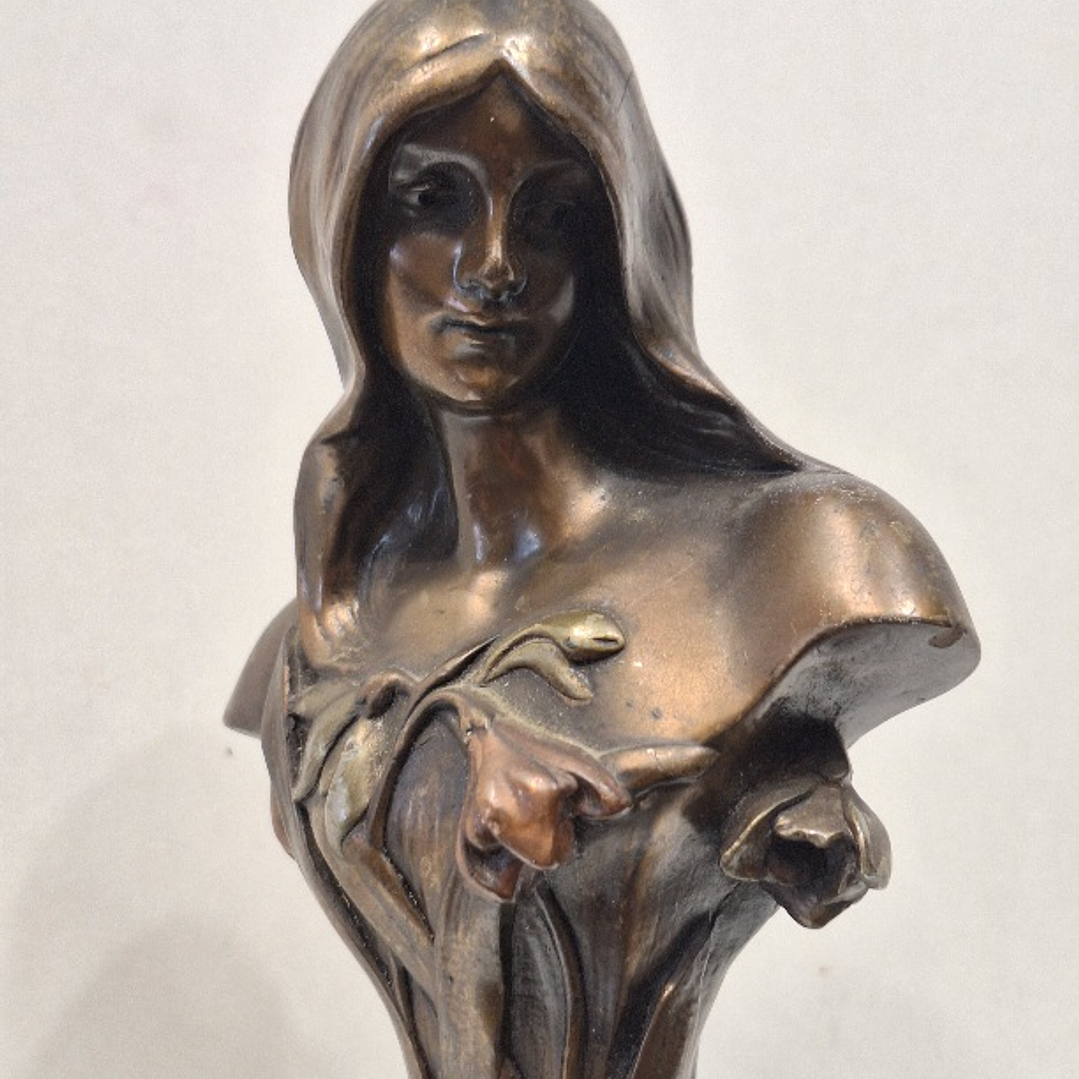 Escultura art nouveau em bronze  1