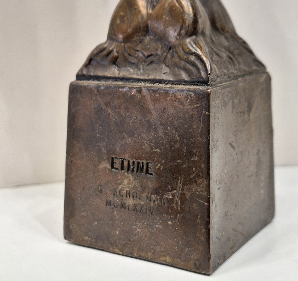 Escultura art nouveau em bronze  3