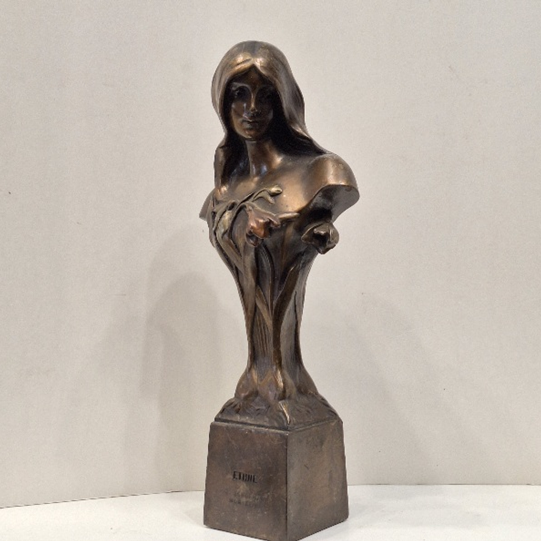 Escultura art nouveau em bronze  4