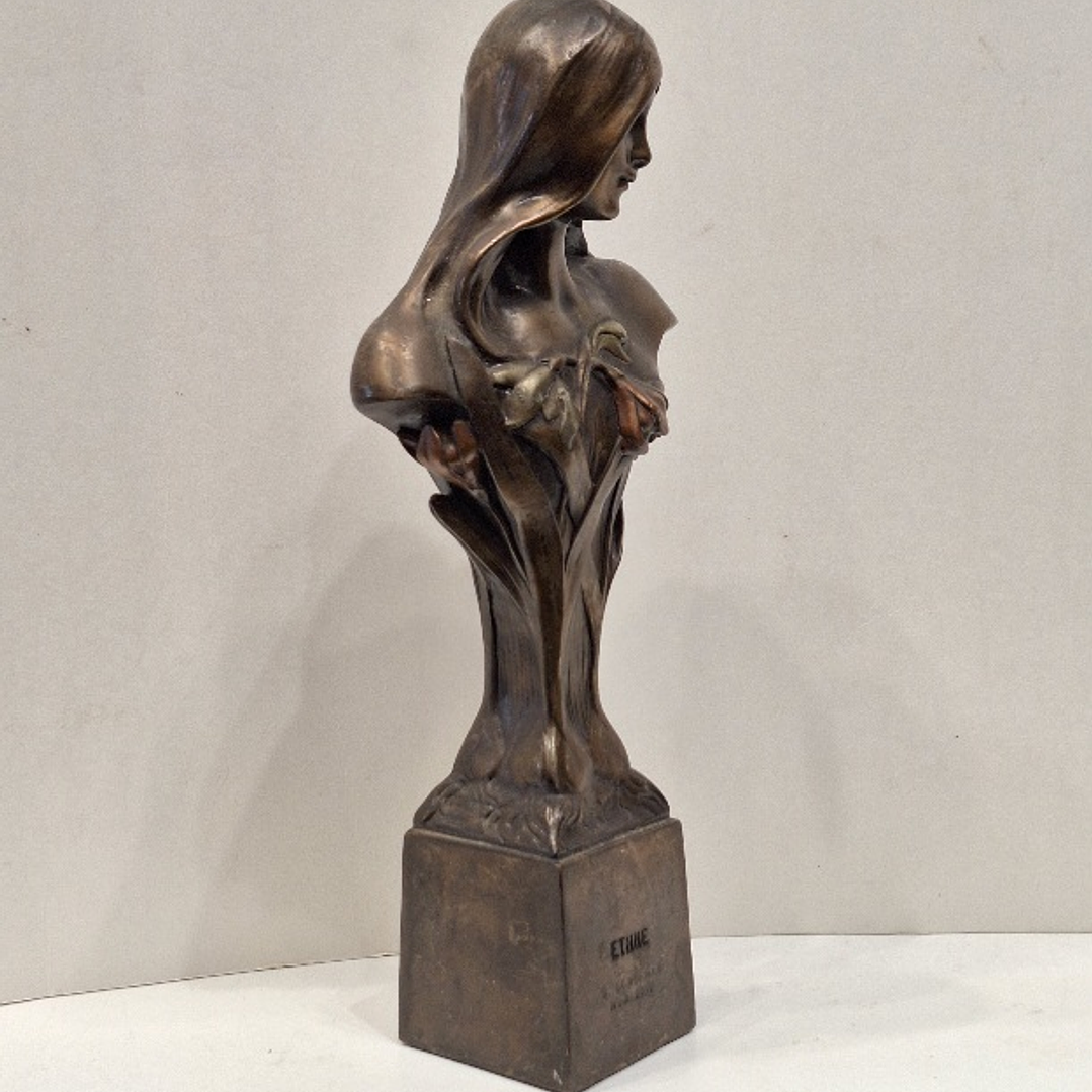 Escultura art nouveau em bronze  5
