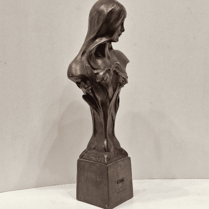 Escultura art nouveau em bronze  5