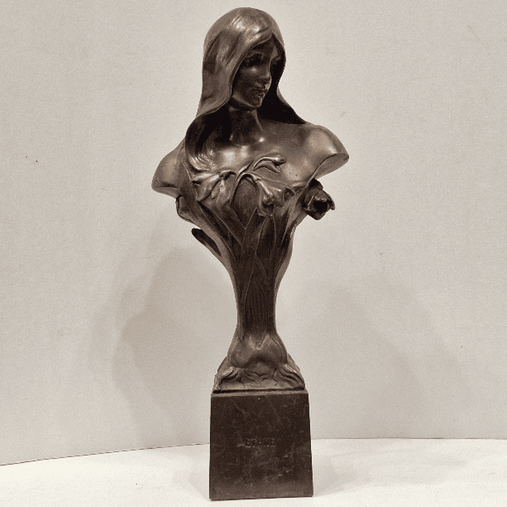 Escultura art nouveau em bronze  7