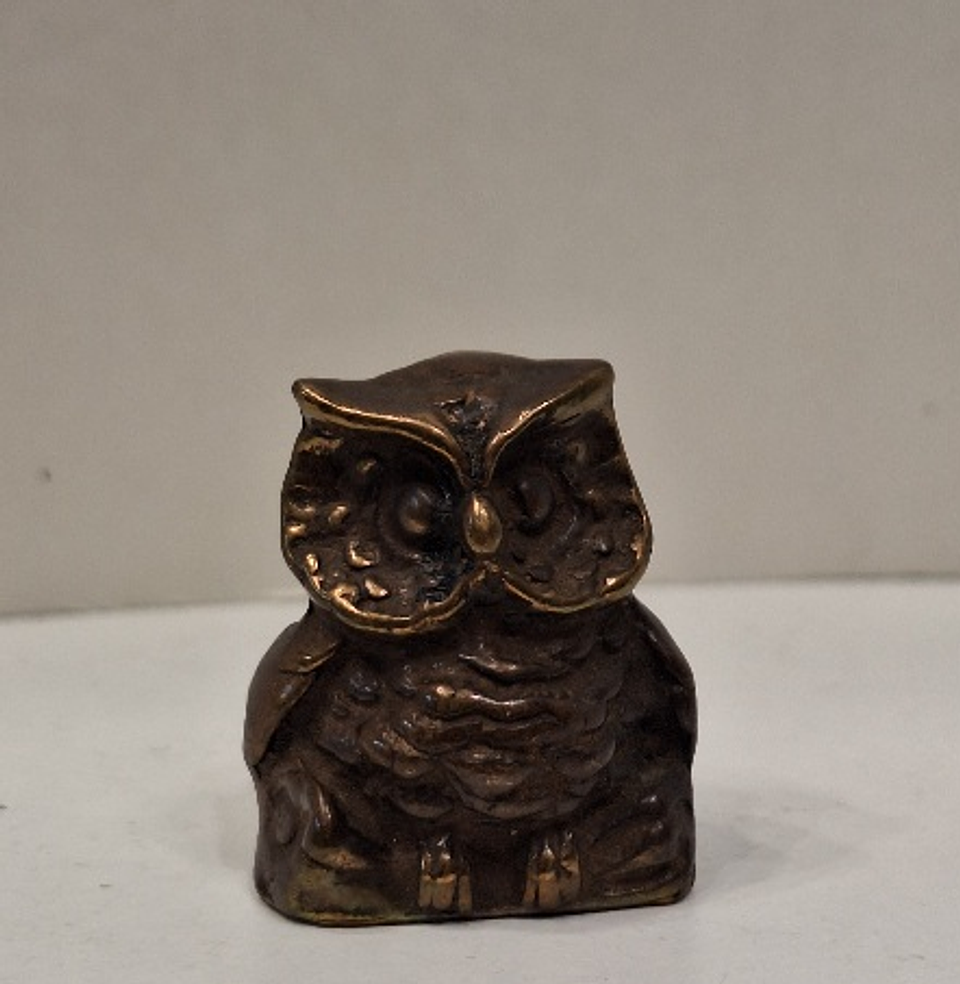 Mini coruja em bronze patinado  3