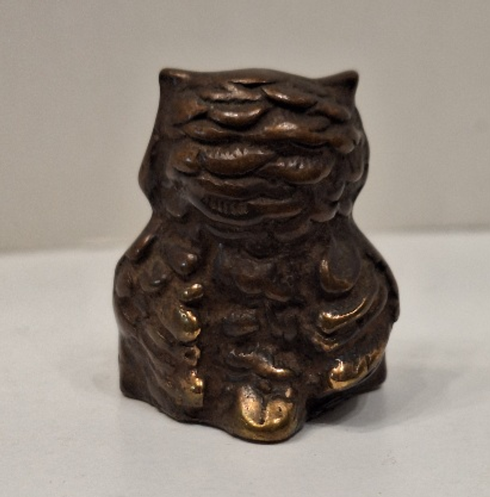 Mini coruja em bronze patinado  2