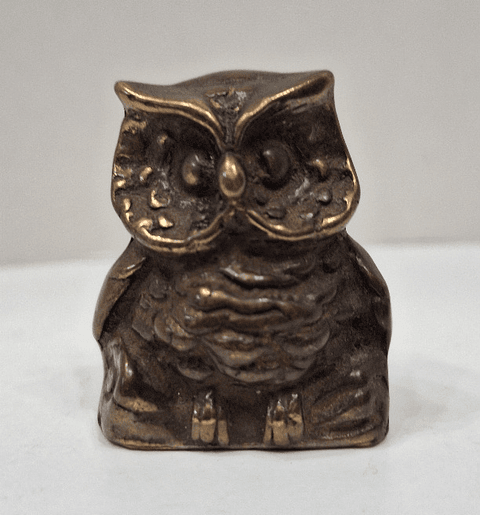 Mini coruja em bronze patinado 