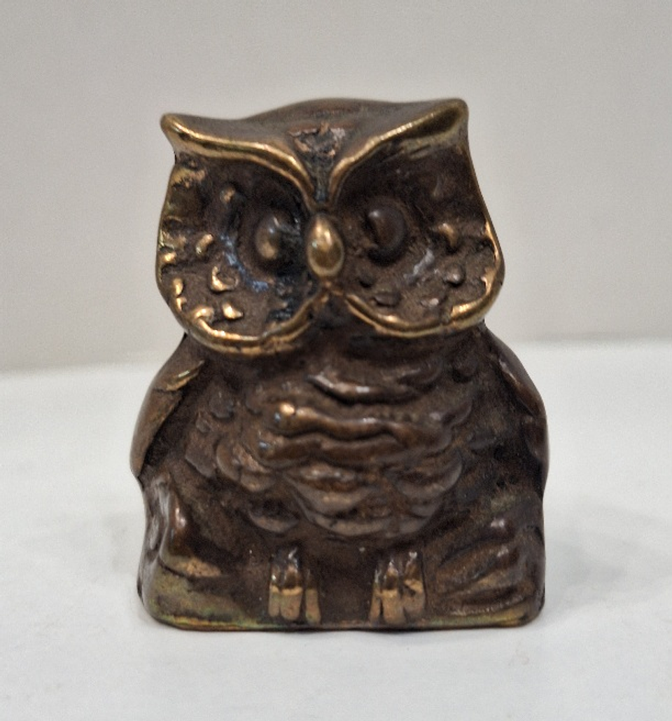 Mini coruja em bronze patinado  1