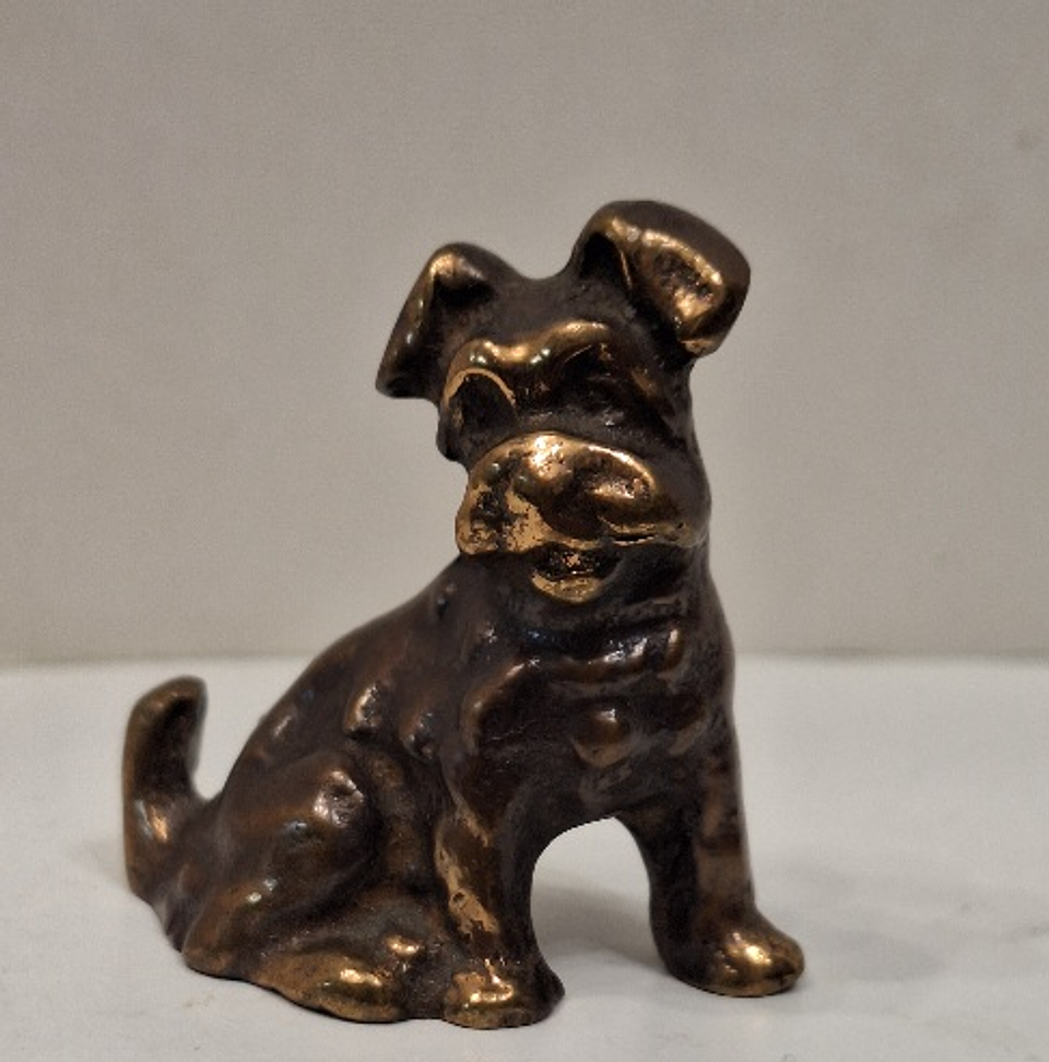 Mini cão em bronze patinado  1