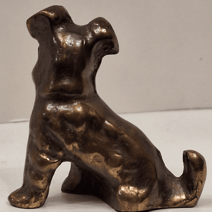 Mini cão em bronze patinado  3