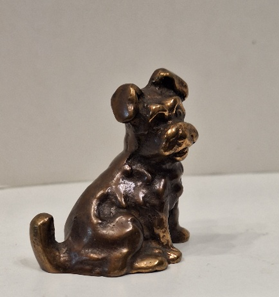 Mini cão em bronze patinado  2