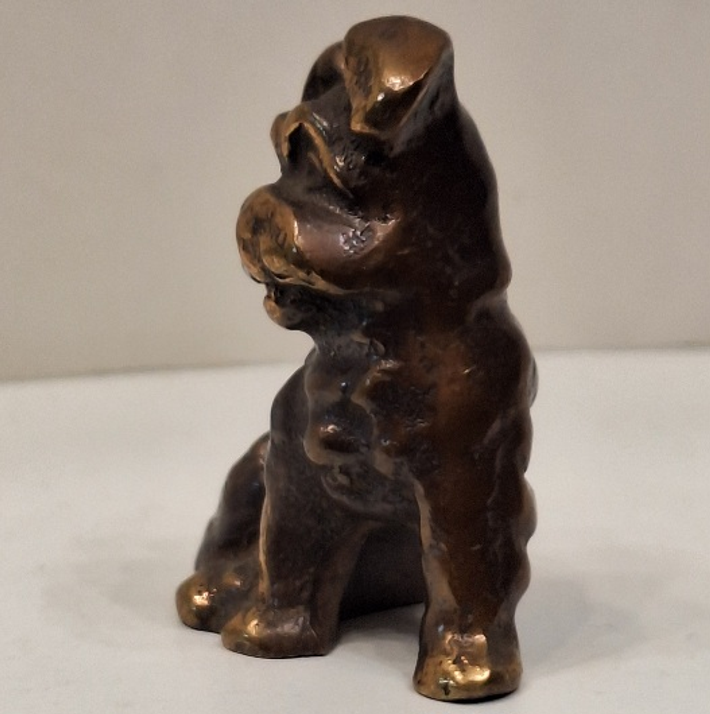 Mini cão em bronze patinado  4