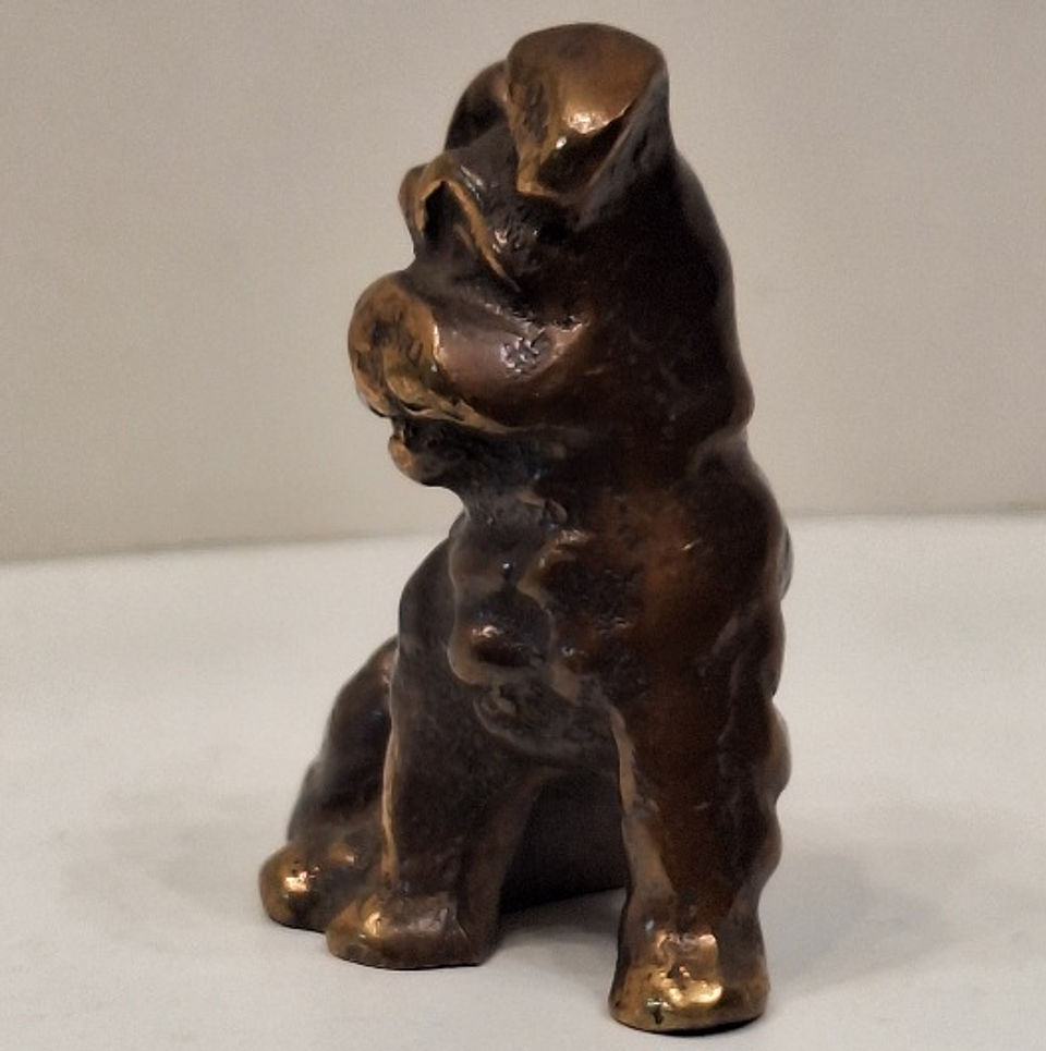 Mini cão em bronze patinado  4
