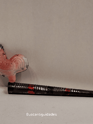 Brinquedo de lata,  gaita/corneta com galo