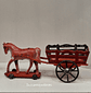 Brinquedo de lata,  carroça com cavalo  - Thumbnail 2