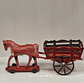 Brinquedo de lata,  carroça com cavalo  - Thumbnail 3