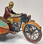 Brinquedo de lata, motociclista com sidecar - vignette 3