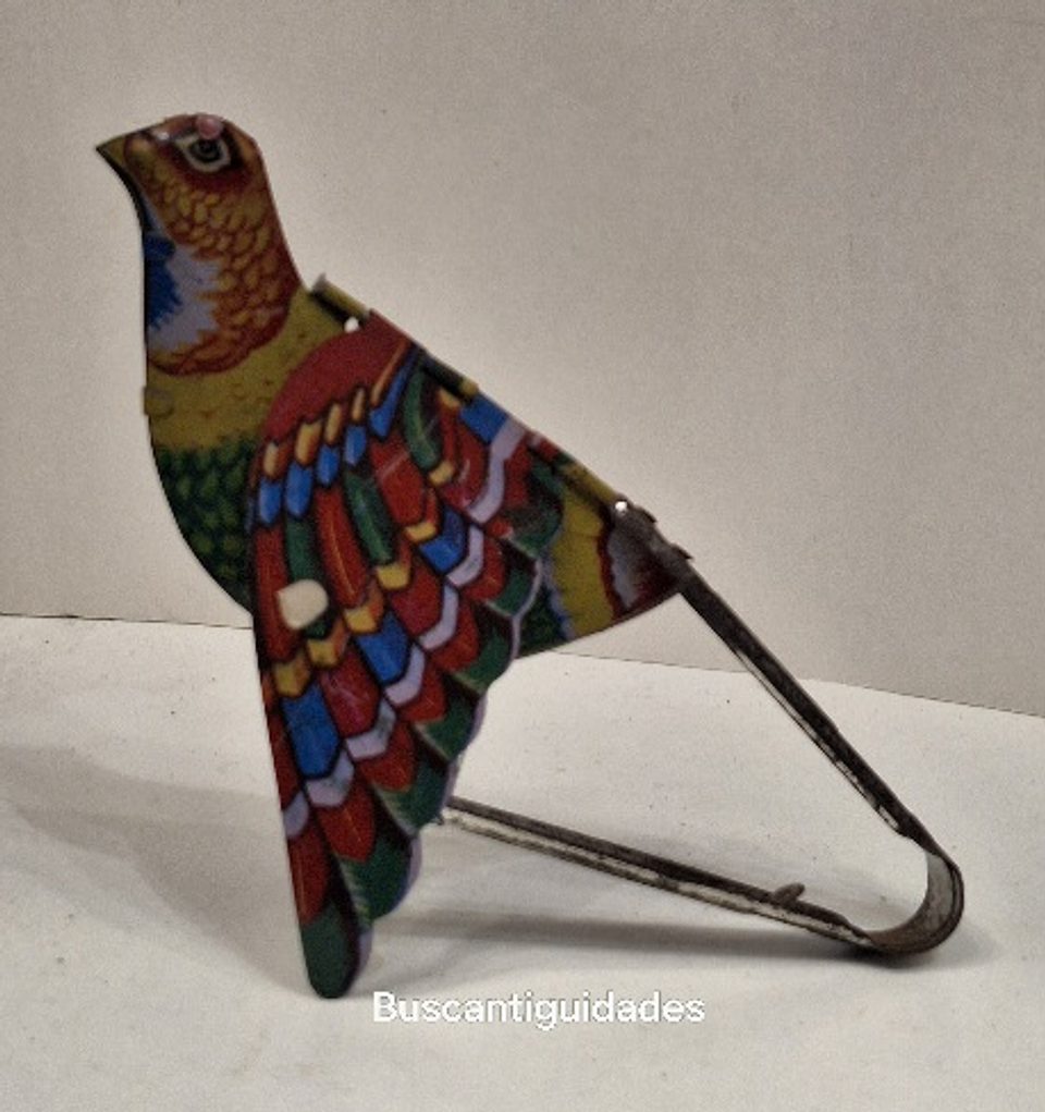 Brinquedo de lata, pássaro com fole 2